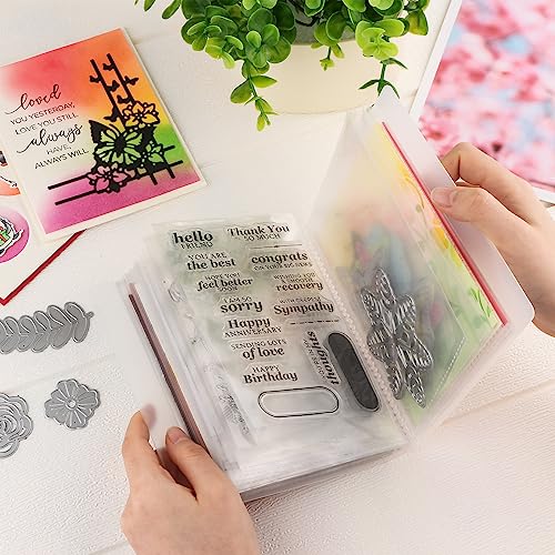 Image of A6 Clear Stamps Storage - 3 Set Embossing Folder & Seal Bags Keeper for DIY Scrapbooking & Crafts