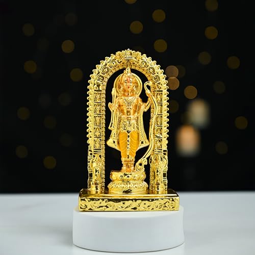 Image of HindCraft Ram Lalla Ayodhya Idol Statue - Metal Shree Ram Lalla Murti Home Decor, Office, Pooja, Temple, Housewarming Gift - Decorative Ram Idol for Living Room, Gift Item
