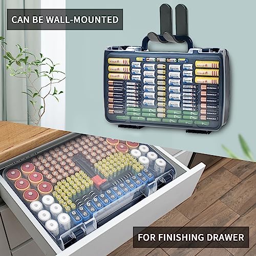 Battery Organizer Storage Case with Tester for 269 Batteries, Double Sides (Blue) by Aptbyte - Used condition - Image 8