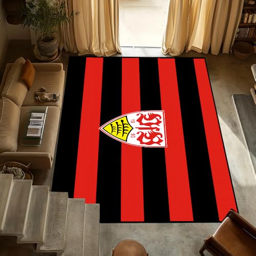 yyxsgdmw Coole Fußmatte Anti-Rutsch-Küche V-VfB-S Schlafzimmer Handgemachte S-Stuttgartes-S Tufted Teppich Teppich Wohnzimmer Sport Eingang Dekoration Q3544 60×90Cm