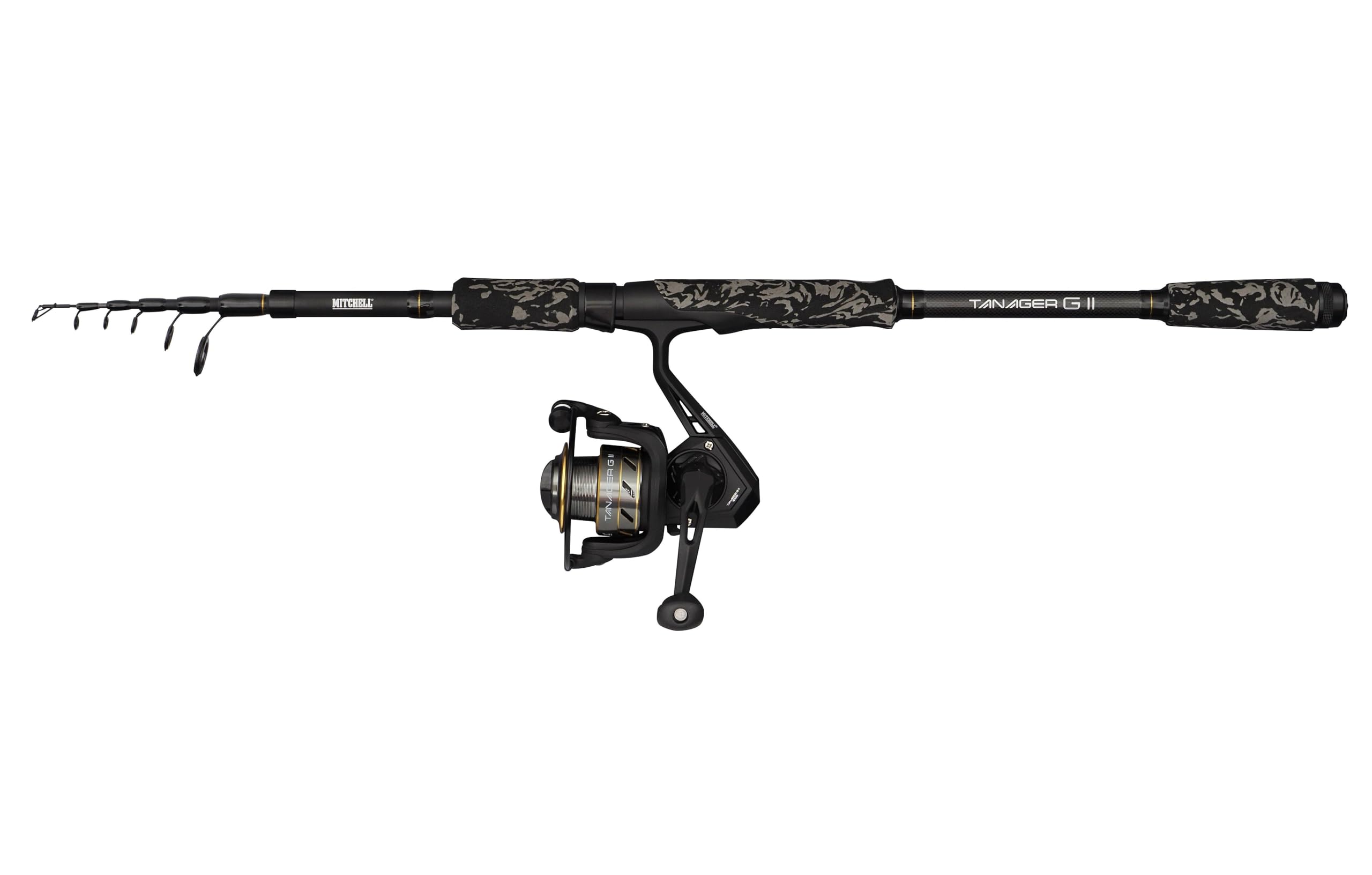 Mitchell Tanager G2 Telespin Combo | Ensemble Canne à pêche télescopique Portable et Moulinet pour la pêche en Eau Douce | Débutants et intermédiaires | Plusieurs Options Disponibles