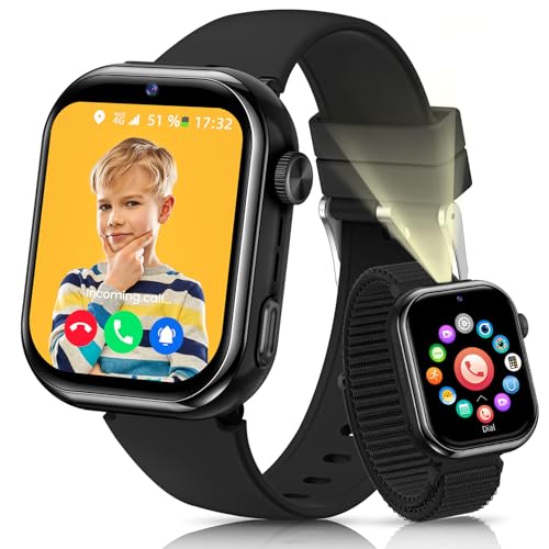 AIMIUVEI 4G Montre Connectée Enfants, 1.83''HD Montre Téléphone Enfant avec GPS, Batterie de 800mAh, Appels...