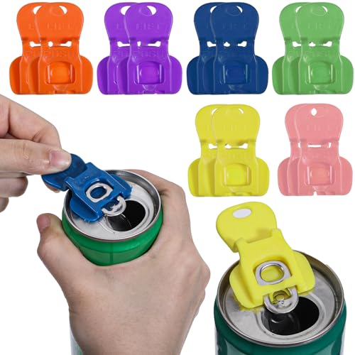 LIQWEI 12 Stück Dosenverschluss Getränkedosen Dosenöffner aus Kunststoff Getränkedosenöffner Einfacher Manueller Dosenöffner für Soda Bier Getränke Limonade Getränke Dosendeckel