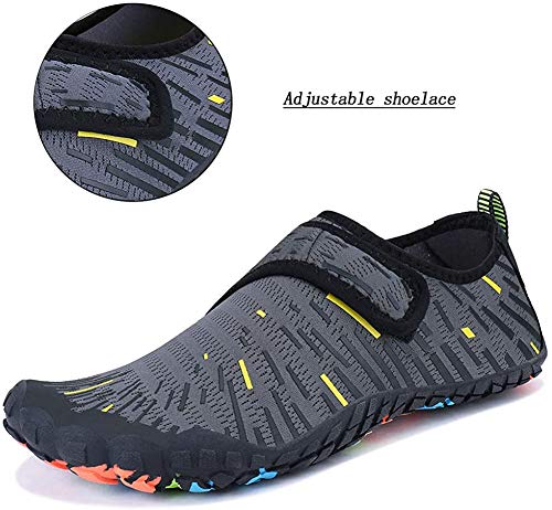 Image of MAYZERO Water Shoes Men Women Swim Surf Shoes Beach Pool Shoes Wide Toe Hiking Aqua Shoes Winter House Slippers