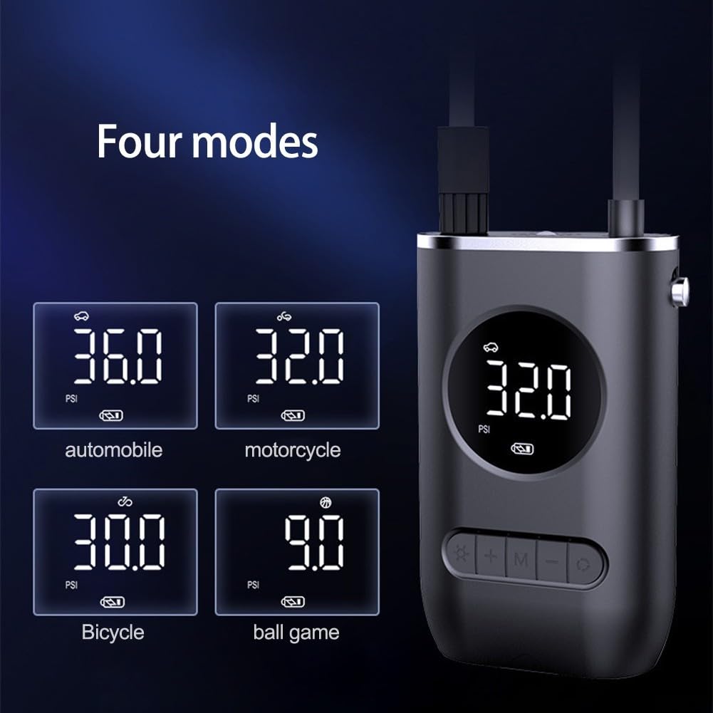 Gonfleur Pneus Fil Auto 150PSI Écran LCD Gonfleur Pneus Fil Auto