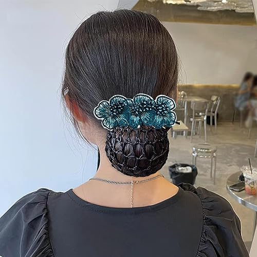 3 Pack Cubierta de Broche para Moño con Red de Flores para el Pelo para Mujeres, Accesorios para el Pelo para Cabello Grueso y Delgado miniatura 5