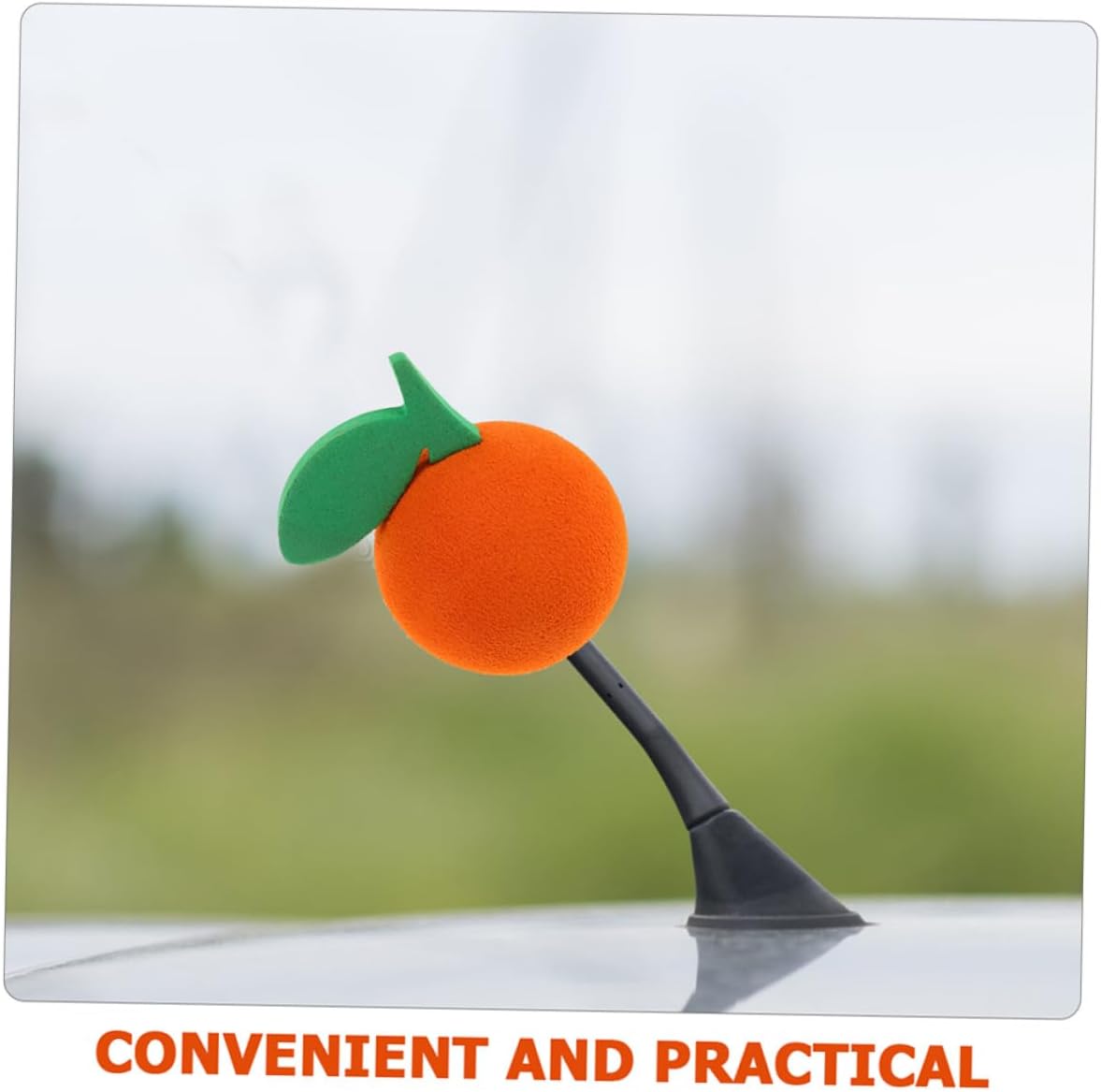 2 Pcs Orange Car Antenna Ball EVA Decorative Toppers Quick Installation Fun Roof Ornament for Vehicles Trucks Suvs Exterior Car Accessories