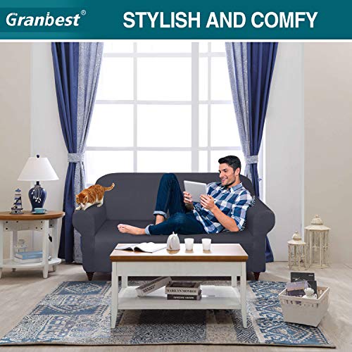 Granbest-Thick-Loveseat-Sofa-Covers-for-2-Cushion-Couch-Stylish-Pattern-Couch-Covers-for-Sofa-Stretch-Jacquard-Sofa-Slipcover-for-Living-Room-Dog-Pet-Furniture-Protector-Medium-Gray Granbest Thick Loveseat Sofa Covers for 2 Cushion Couch Stylish Pattern Couch Covers for Sofa Stretch Jacquard Sofa Slipcover for Living Room Dog Pet Furniture Protector Medium Gray
