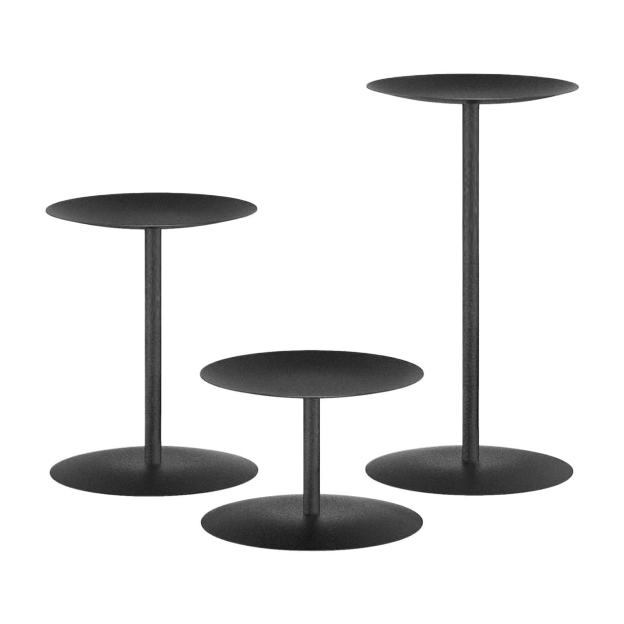 Iron Candle Holders 3pcs Black Metal Pillar Candle Holders Iron Table Decor Candlesticks Wedding Matte Stand