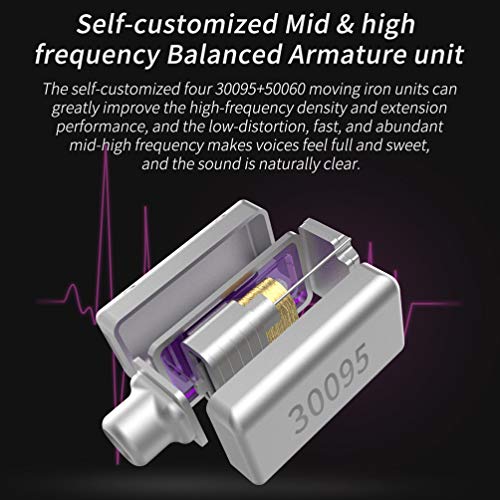 CCA C10 High-Performance in-ear monitor, HiFi 1DD 4BA hybride vijf drivers in-ear oortelefoon, zinklegering schelp+hars… - Afbeelding 7