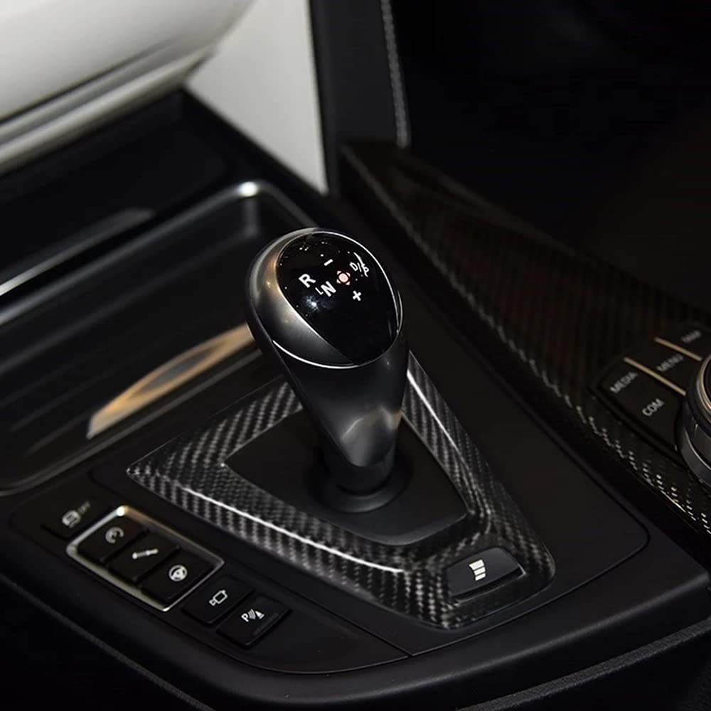 Car Center Console Gear Lever Side Decoration Panel Sticker Shift Knob Box Cover Trim for BMW M3 M4 F80 F82 F83 2014-2018 LHD RHD (Black,Left Hand Drive)