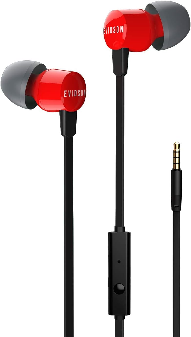 Evidson Vibe Wired in Ear Earphone with Mic (Red)