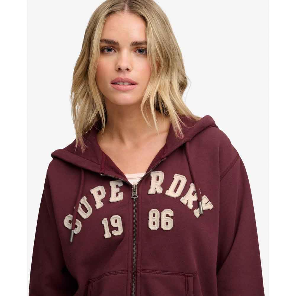 Superdry Athletic Essentials Relaxed Crop Full Zip Sweatshirt XL