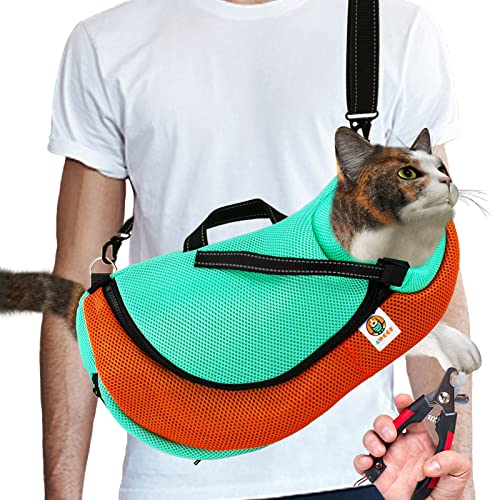 AWOOF Bolsa de cuidados para gatos, bolsa de banho ajustável para gatos, bolsa de retenção antiarran