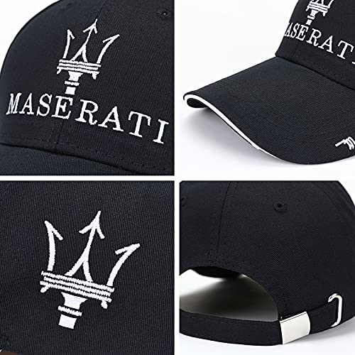 CFHJFG Casquette Baseball Voiture Pour Maserati Levante 2016-2024,Matériaux Qualité Sport Racing Chapeau SnapbackTaille Ajustable Snapback Chapeau Classique Précourbé Forme élégante,White