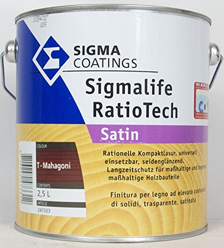 Preisvergleich Produktbild 2,5L Sigma Sigmalife Ratio Tech Holzlasur mahagoni