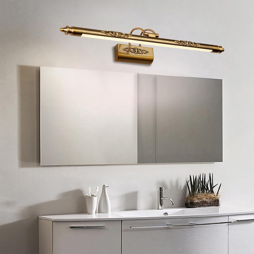 Jadssox Luz Dorada para tocador de baño sobre Espejo, Luces LED para Accesorios de baño, lámpara de baño Morden, lámpara de baño, Aplique de Pared de baño Cepillado sobre Espejo