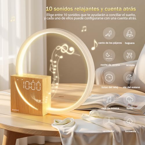 blonbar Lámpara De Cabecera De 10w Con Función De Carga Usb, Luz Despertador Con Control Táctil Regulable Para Ayudar a Dormir a Bebés Y Adultos, Luz Nocturna de 3 Niveles de Brillo - imagen 6