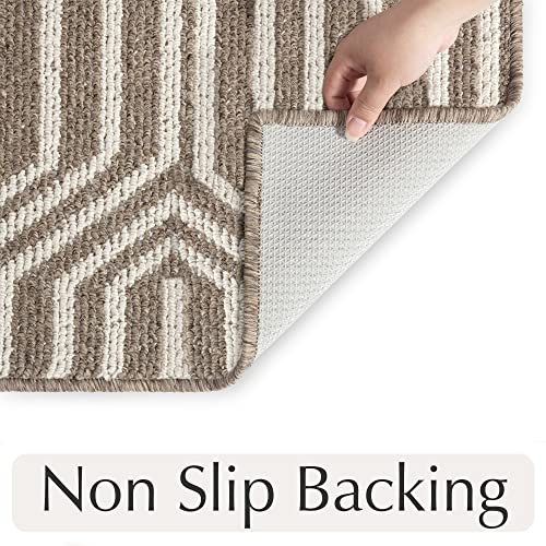Emerson 2-Pack Indoor Doormats, 32" X 20" – Low Profile Front Door Mats – Welcome Outdoor Entrance Rugs – Machine Washable & Water Absorbent – Home Entryway Mats – Heavy Duty + Non-Slip (Brown) #TOP6
