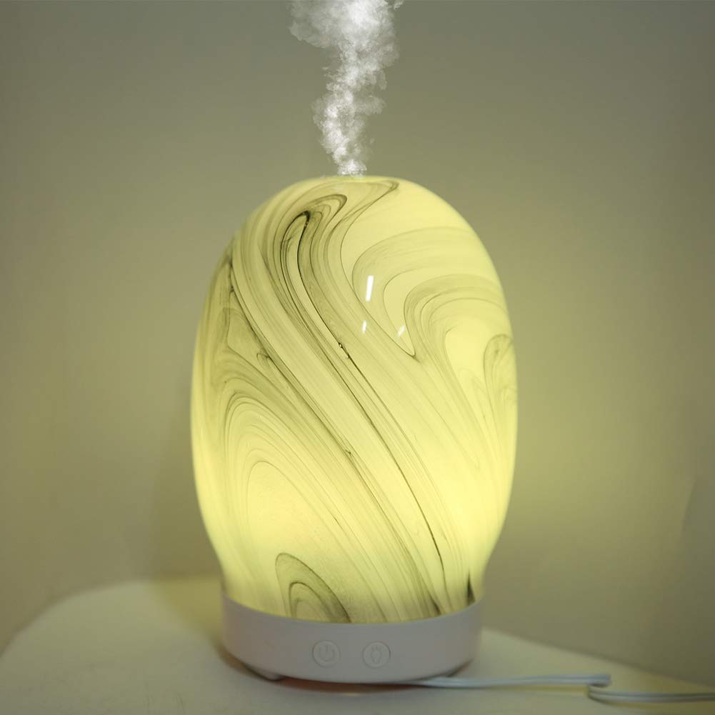Diffusore e umidificatore di oli essenziali per aromaterapia ad ultrasuoni da 100 ml con luce notturna a LED, spegnimento automatico, funzionamento silenzioso per camera da letto