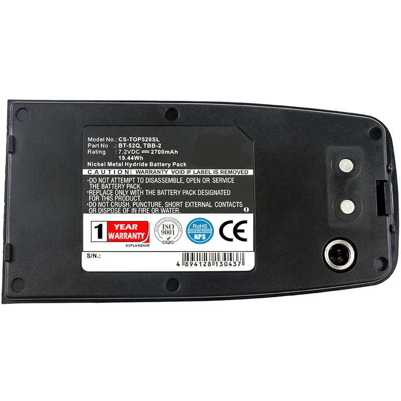 Xsplendor Replacement Battery for TOPCON CTS-3000, GPT-1000, GPT-1003 Part NO 51730, BT-52Q, BT-52QA