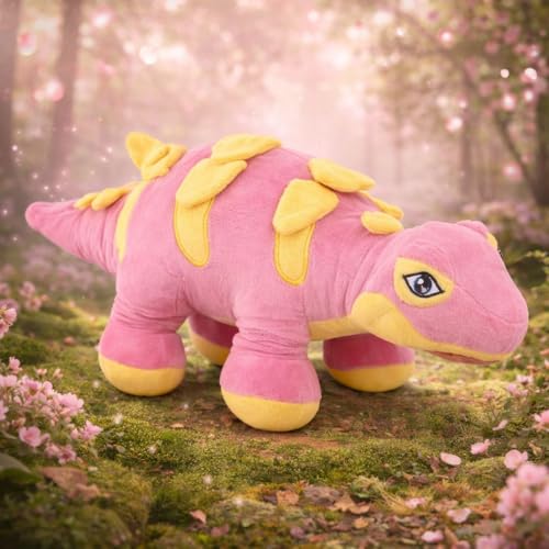 Image of Dinosaur Soft Toy (53CM) Cartoon Pink Plush Stuffed Animal| Baby Plush Toy Stuff Toy | Cute Cuddly Dino Teddy for Kids and Babies | Huggable Soft Toy Birthday Gift for Boys and Girls Kids
