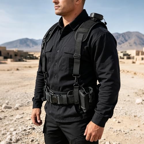 Image of MELOTOUGH Metal Hook Tactical Suspenders for Duty Military Belt Harness Police Suspenders Law Enforcement Belt