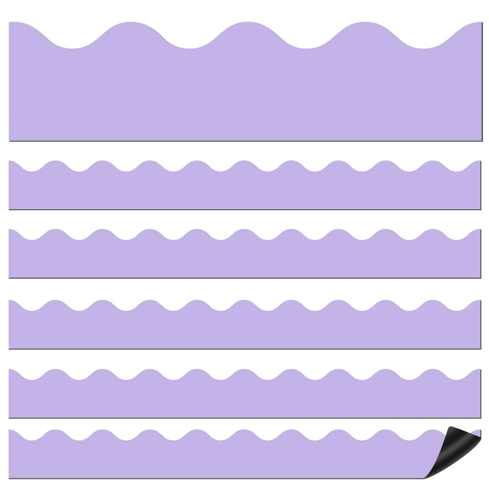 Mooliwe 24 Pcs Magnetic Borders for Classroom Whiteboard Scalloped Bulletin Board Borders Magnetic Strips Chalkboard Trim for School Teacher Office