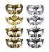 Ru S 8 Pieces Vintage Venetian Masquerade Mask Masquerade Half Face Mask, Color -6