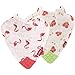 Nuby 2 Piece Reversible 100% Natural Cotton Muslin Teething Bib, Flamingo/Flowers, Pink/Green