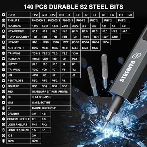 STREBITO 155-in-1 Electric Screwdriver Set