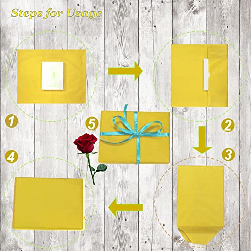 Image of 100 Sheets Yellow Tissue Paper Artdly 14 x 20 Inches Yellow Wrapping Paper Bulk for Weddings Birthday DIY Project Christmas (Pack of 2)