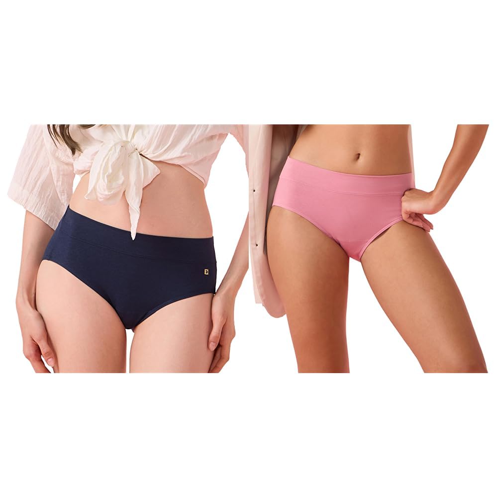 enamor Innovations Bamboo Cotton, Anti Rash, All Day Comfort, Mid Waist Brief Panty for Women - Super Soft, Naturally Absorbent, Antimicrobial with Stain Release, Inner Elastic, Full Coverage - IP01-picture-33