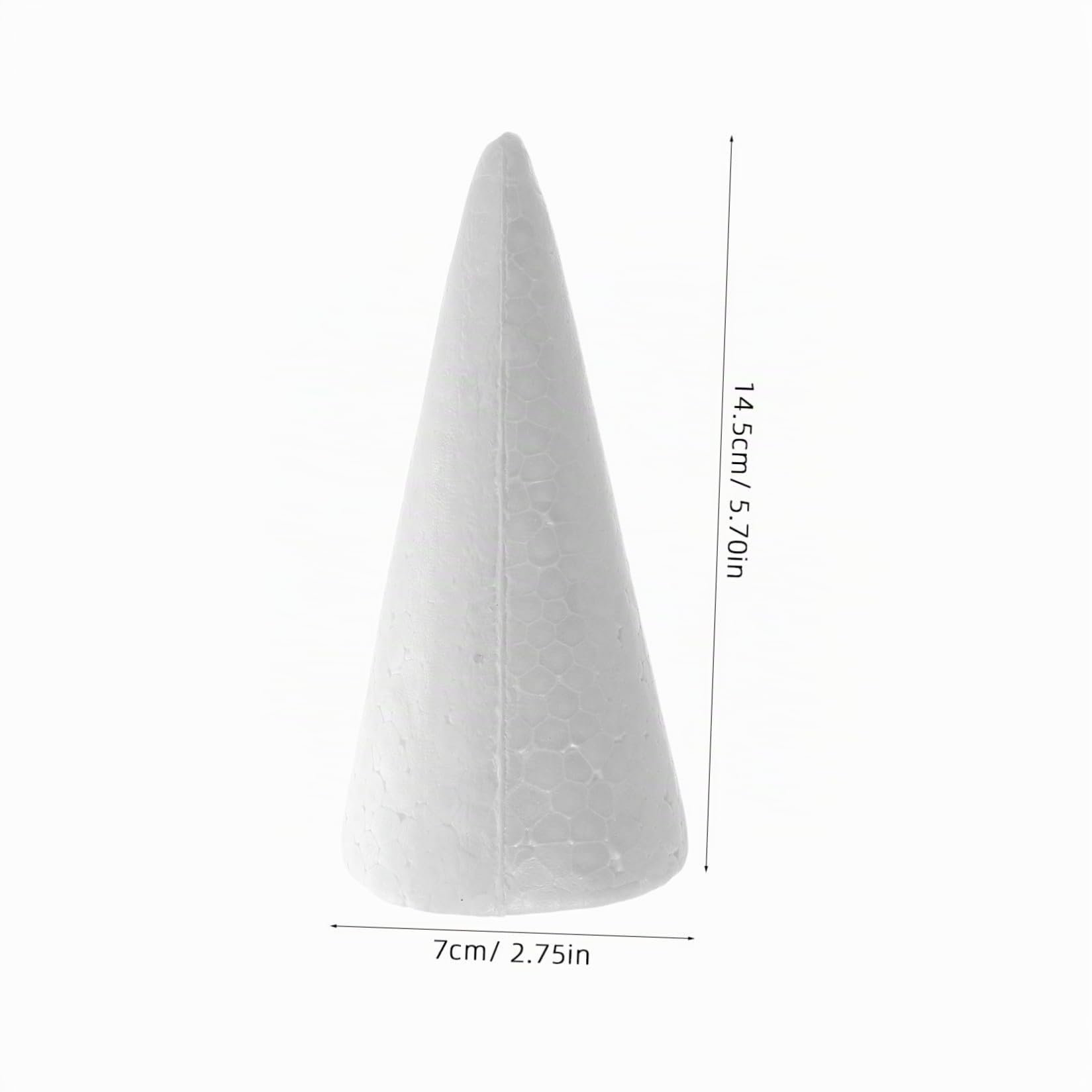 Styroporkegel zum Basteln, 12 Stück Schaumkegel DIY Weihnachtsschmuck Selber Machen Kind Basteln Schüttgut Kegelschaum Bastelbedarf Für Weihnachten Zapfen Schaumstoff-weihnachtshandwerk Kegelform Weiß