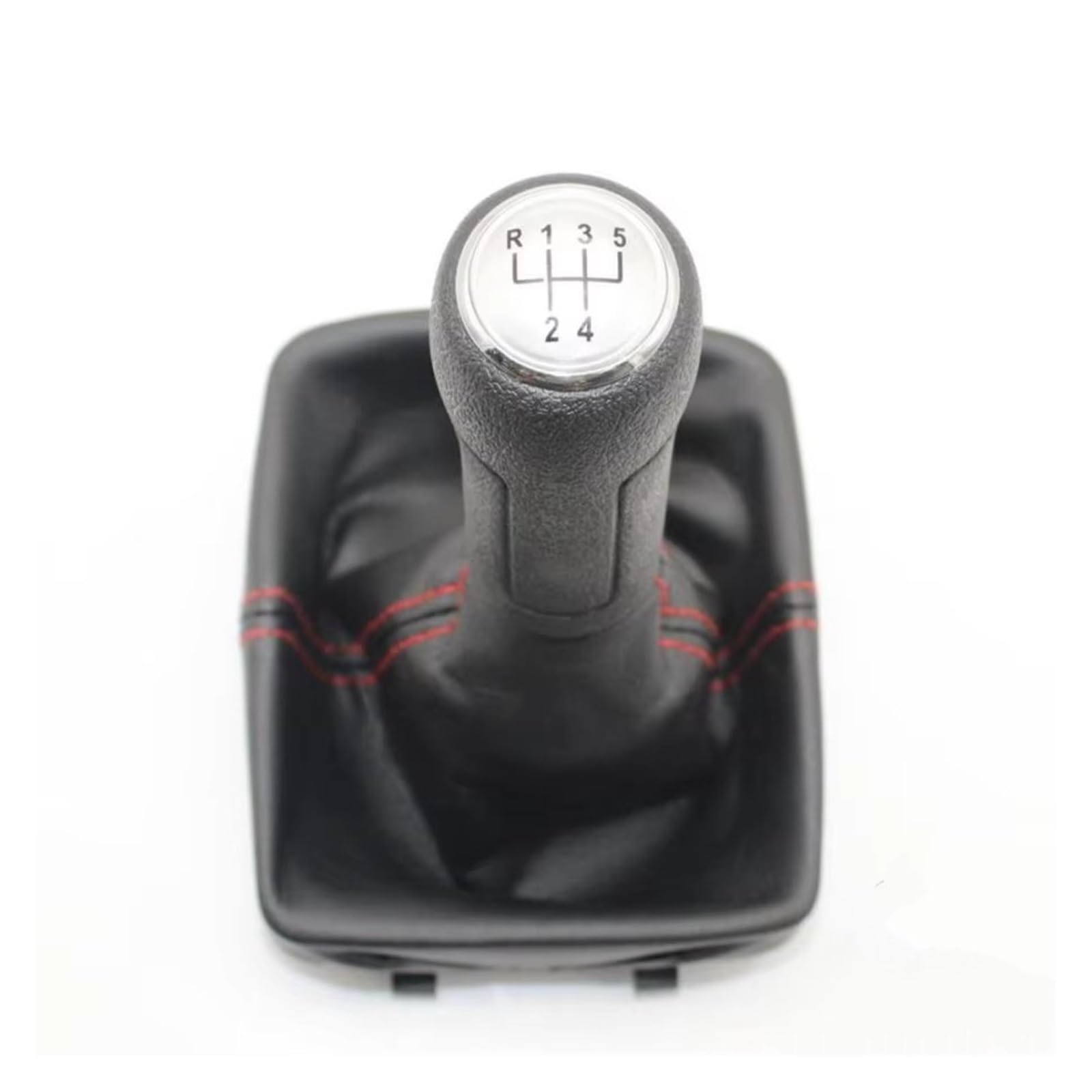 Rzccrbevr Car Shift Lever Knob for Polo for 9N 9N2 for GTI 2002-2010 Car-Styling 5 Speed Gear Shift Knob Gaitor Leather Boot Stick Shifter Pen