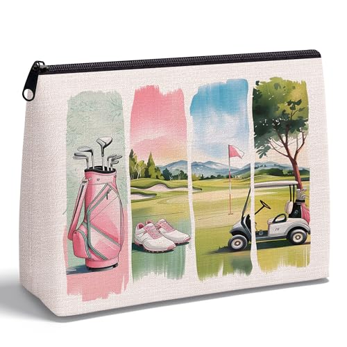 KAIOUS Golf Gifts for Women — Gifts for Women Golfers, Preppy Golf Makeup Bag Cosmetic Bag Makeup Zipper...