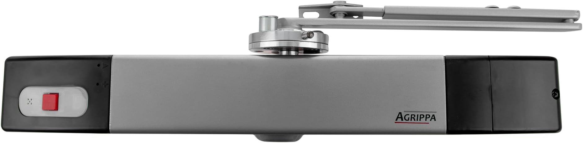 Geofire Agrippa Battery Operated Acoustic Free-Swing Fire Door Closer - Silver - Power Size EN 4 | Completely Wireless | Makes Opening Heavy Fire Doors Easy | Ideal for Care Homes & Hospitals