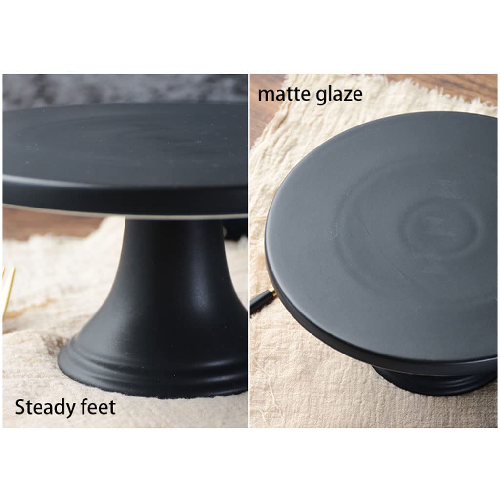 Soporte para tartas Ceic negro mate con tapa de cúpula, servidor de exhibición de pasteles retro y soporte multifuncional para servir y soporte para cupcakes para decoración de cocina