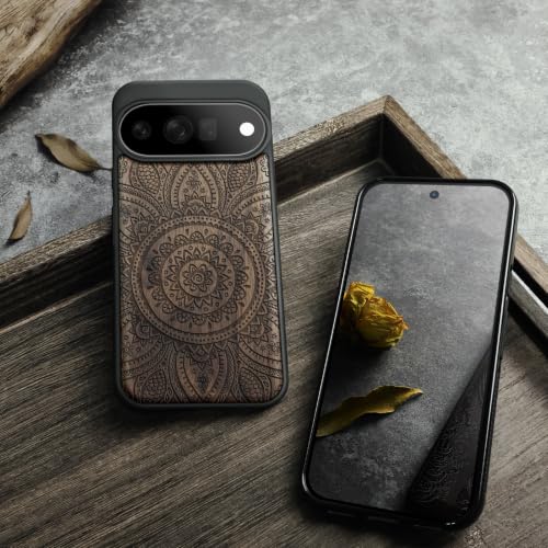 Coque Pixel 11 Pro XL Magsafe Incassable, Résout les Chocs avec Style Bois