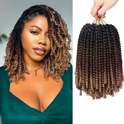 7 Packs Spring Twist Braiding Hair, 8 Inch T1B/30/27