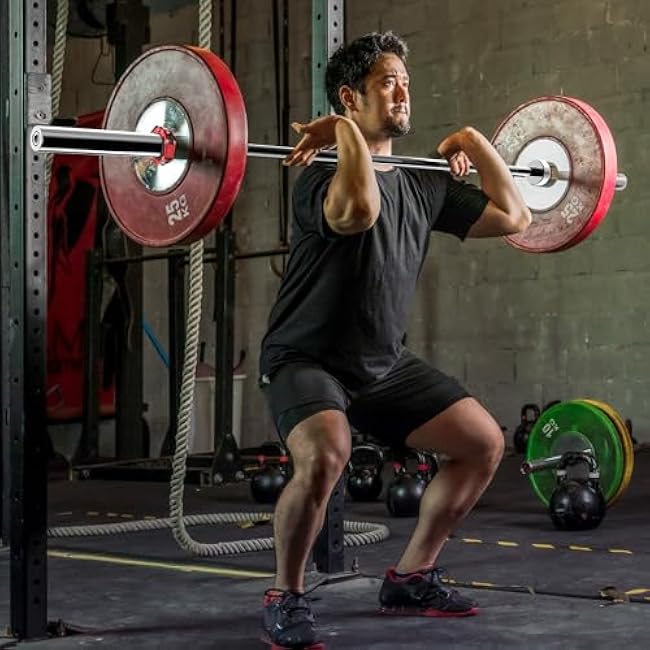 Olympic Barbell Curl Bar EZ Bar 4/5/6/7 FT Barbell Bar 300/400/500/600 Weight Capacity Strength Training Bar for Home Gym