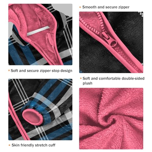 GuoChe Blue Black Plaid Scotland Christmas Toddler Girl Sherpa Jacket3