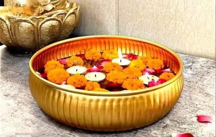 ARS Potpourri Bowl Flower Decorative Urli Bowl for Home Handcrafted Bowl for Floating Flowers and Tea Light Candles Home,Office and Table Decor| Diwali Decoration Items,-picture-31