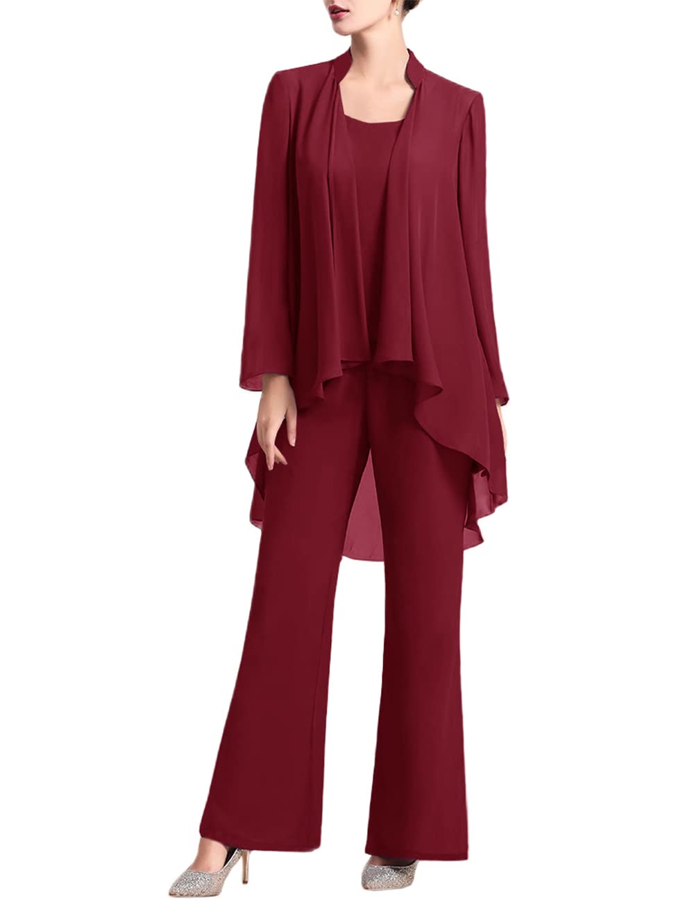 Damen 3-teiliger Spitze Hosenanzug - Elegantes Set Für Hochzeit & Festliche Anlässe