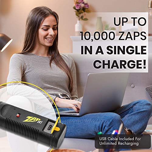 ZAP IT! Pack met twee elektronische vliegenmepper, oplaadbaar via USB, muggen, vliegen en kevers, 4000 V, super helder LED-licht. (Medium Twin) - Image 8