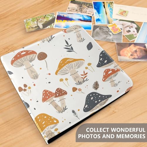 Álbum de fotos adhesivo DIY con diseño de setas lindas, encuadernador de 3 anillos, 40 páginas, 8x10 pulgadas para recuerdos miniatura 5
