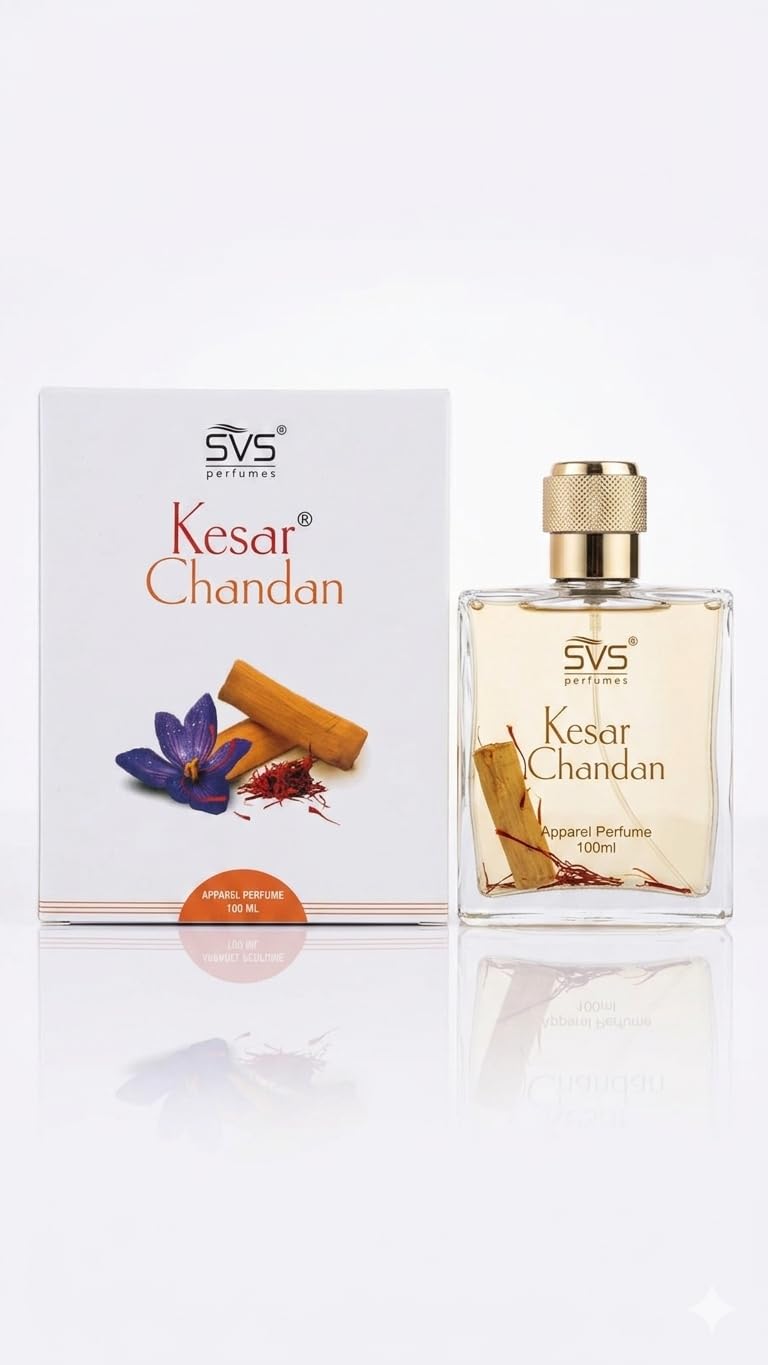 SVS Perfumes Kesar Chandan Apparel Perfume, Saffron and Sandalwood Fragrance, 100ml-picture-49