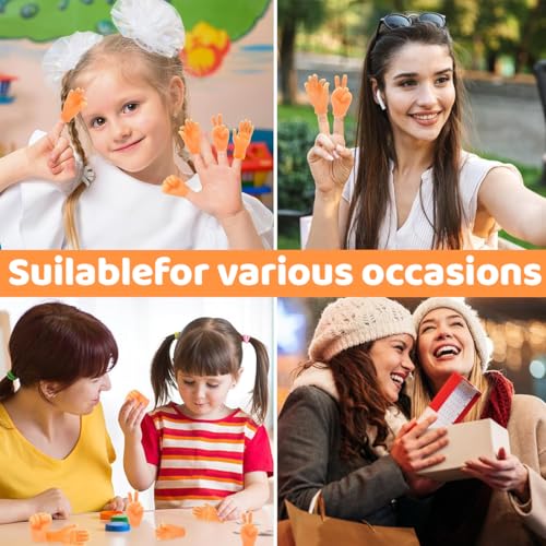 6 Stück Mini Hände Fingerpuppen, Kleine Hände, Tiny Hands, Hände Fingerpuppe Set, Gummi Fingerpuppen, Linke und Rechte Hand, Finger Puppets Streichspielzeug für Haustier, Katzen, Kinder, Spiele Party