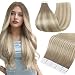 Full Shine 16" Tape in Hair Extensions Human Hair Ombre Extensions Balayage Tape Extensions Dip Dye Real Hair Extensions Color #8 Fading to #60 Plautinum Blonde 50g 20 Pcs Per Package