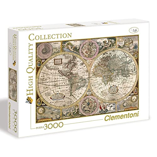 Clementoni Puzzle 3000 piezas Mapa Antiguo, puzzle adulto (33531), Multicolor
